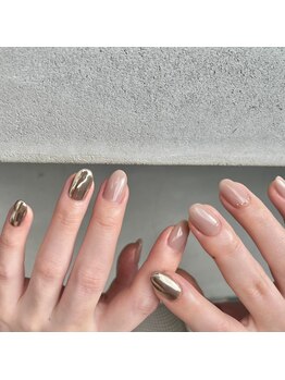 エーレ(ehre)/4本アート*ミラー/ベージュ