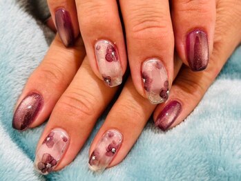 ミアローザ(Mia Rosa)/花柄ニュアンスネイル