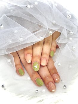 ラピネイル(Lapi Nail)/ワンカラー×爽やかグリーン