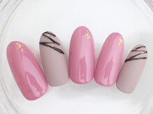 ネイルサロン あかねいろ/春大人シンプル　チョコネイル