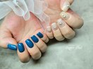 ぷっくりシルバーネイル