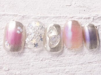 ジェミーネイル エビス(Jemiy nail ebisu)/ミラーチークリボン10350yen