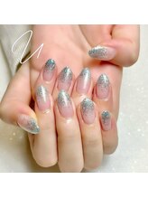 スタジオ結(STUDIO結)/水色ラメグラネイル