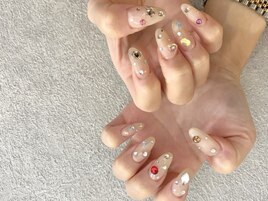 カラフルビジューネイル ¥8000