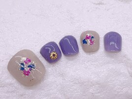 フット押し花ネイル