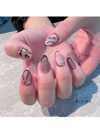 秋♪ブラックフレンチネイル