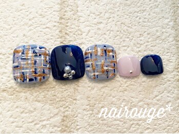 ネイル―ジュ 札幌大通店(nairouge*)/フット☆ツィードネイル♪