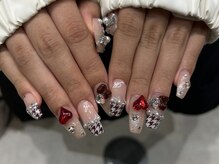 リンドネイル バイ モカ アンド ララ(Lind nail by moca and LaLa)/【mian】千鳥柄ネイル