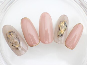 ネイルサロン あかねいろ/夏色ベージュ 大人シンプル