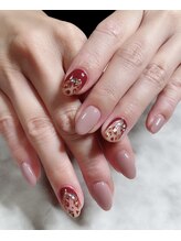 ジュンネイル(Jun Nail)/豹柄×ミラー