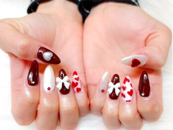 ネオリーアイラッシュ 恵比寿(neorii eyelash)/ガーリーネイル/リボン/ハート