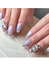 ビオレッタネイル(Violette Nail)/冬空ガラスフレンチ
