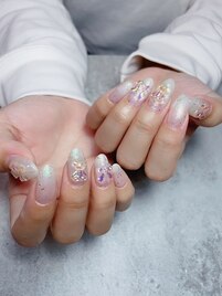 きらきらオーロラカラーネイル
