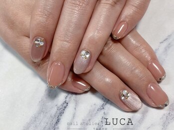 ネイルアトリエルカ(nail atelier LUCA)/W-116 マグネット×ガラスネイル