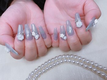 スノーネイルサロン 新宿店(Snow nail salon)/バラ/ストーン