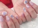 あじさいネイル×たらしこみ