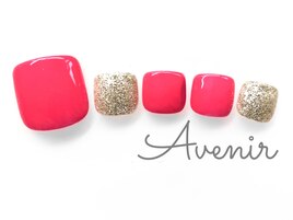 シンプル　フットネイル