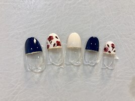 フラワーフレンチネイル