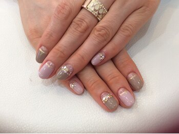 シャンネイルケアサロン(Shan Nail caresalon)/逆フレンチ キラキラネイル