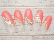 ワンネイル(ONE NAIL)/＃斜めフレンチ＃ホロ花