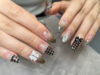 ラフィーナ(RAFFINA)/リボン　千鳥格子　マググラデ