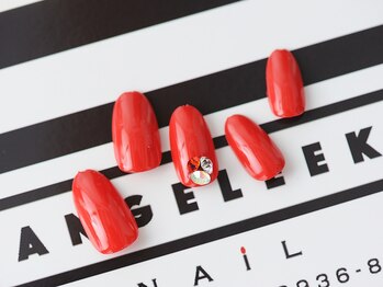 アンジェリーク ネイル(Angeleek NAIL)/1.ワンカラー+Vカットストーン