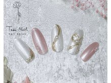 テセネイル(Tese Nail)/上品リボンミラーネイル♪