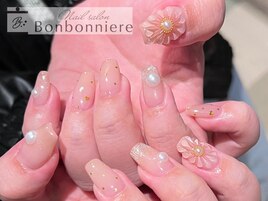 ぷっくりお花ネイル
