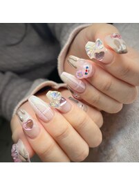 バレンタインネイル/チェック