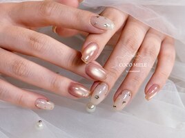 ピーチピンクマグネットネイル