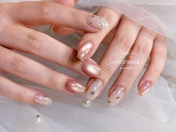 ピーチピンクマグネットネイル