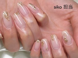 シンプル ゴールドミラーネイル