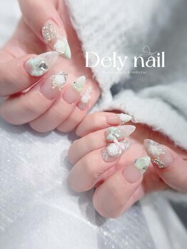 デリーネイル(Dely_nail)/清楚なレース×ミントネイル