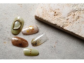 ルポネイル 高円寺(repos nail)/定額　押し花　ニュアンスネイル