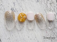シンプリー 吉祥寺店(Simpliee by Procare nail)/フレンチ　押し花