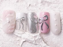 ジェミーネイル エビス(Jemiy nail ebisu)/ミラーリボンフレンチ10440yen