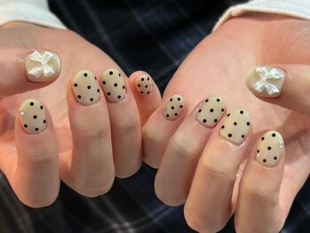 ネイルメゾン 天神店(NAIL MAISON)/リボンドット春夏¥9000