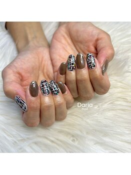 大人可愛いツイードネイル