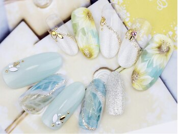 ブリス(Bliss produced by syisyu)/ひまわりネイル リーフネイル