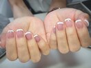 フラッシュネイル×白フレンチ