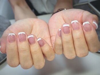 ネイルサロン デンティ(Dentty)/フラッシュネイル×白フレンチ