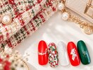 クリスマスツイードネイル