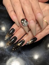 レディグリッター(Lady glitter)/ブラック×マットベージュアシメ