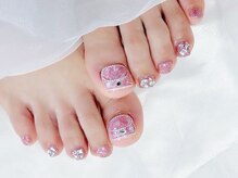 プティ アイビューティ 京橋店(peTiT eyebeauty)/フット　ピンク　キラキラ