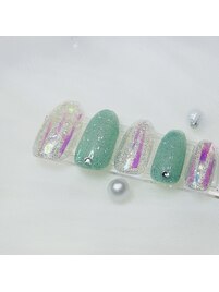 奥行オーロラネイル♪