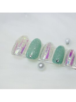 奥行オーロラネイル♪