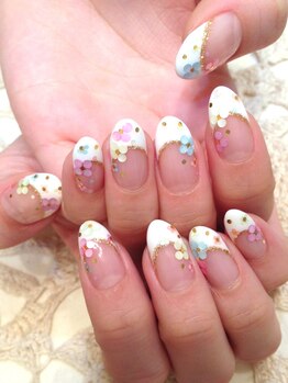 ハニーズネイル(Honey's Nail)/パステル フラワーネイル