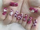 平成ギャルネイル　ヒョウ柄