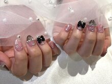 オーズネイル 天神本店(O's Nail)/Black × Pink