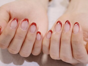 ラルネイル 大宮(Lull. nail)/＊シンプル＊赤フレンチ＊